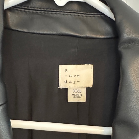 Black Faux Leather Blazer - Picture 2 of 5